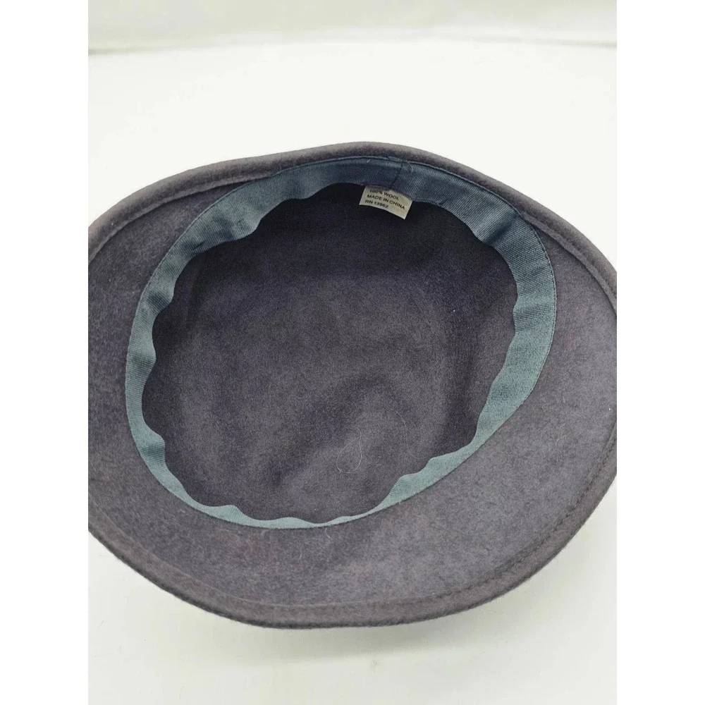 Cloche Hat Women OS Purple Excellent 100% Wool Felt Vintage Style Bow